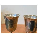 Lot of (2) Vintage 7 1/2" 494-grams (total) Silverplated Goblets by Leonard E.P.N.S. (20th Century)