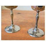 Lot of (2) Vintage 7 1/2" 494-grams (total) Silverplated Goblets by Leonard E.P.N.S. (20th Century)