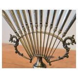 Vintage 423-grams (total) Silverplated Set of 12 Fruit Knives (Late 19th Century / Early 20th Century) with Decorative Stand