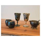 980-grams (total) (2) Baroque by Wallace Silverplated Goblets 6-1/4" 1940