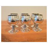 Lot of (6) Vintage 4" 779-grams (total) Silverplated Wine Goblets by Roma SL (Spain)