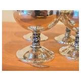 Lot of (6) Vintage 4" 779-grams (total) Silverplated Wine Goblets by Roma SL (Spain)