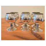 Lot of (6) Vintage 4" 765-grams (total) Silverplated Wine Goblets by Roma SL (Spain)