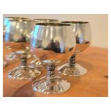 Lot of (6) Vintage 4" 765-grams (total) Silverplated Wine Goblets by Roma SL (Spain)