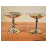 Lot of (2) Vintage 740-grams (total) Silverplated Compote Dishes by Roma SL (Spain) 5 1/2" x 6"