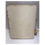 Perfumed Petals Vintage Card Album with Embossed Floral Border and Vase Illustration