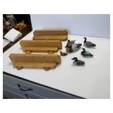 WATERFOWL FIGURINES AND SHELVES