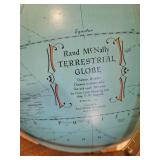 Electric Rand McNally Terrestrial Globe on Pawfoot Stand