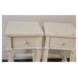Petite White Farmhouse Tables A, pair