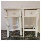 Petite White Farmhouse Tables B, pair