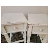 Petite White Farmhouse Tables B, pair