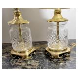 Lead Crystal Boudior Table Lamps, pair
