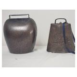 Large Vintage Cow Bells, pair