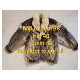 Unplucked Beaver and Coyote Real Fur Jacket