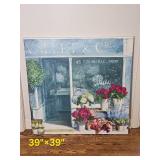 Large Paris Floral Shop Canvas Wall Art