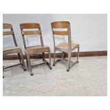 Vintage Industrial School Chairs, Set of Three