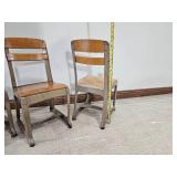 Vintage Industrial School Chairs, Set of Three