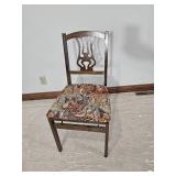 Folding Lyre-Back Side Chair with Safari Animal Upholstered Seat