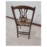 Folding Lyre-Back Side Chair with Safari Animal Upholstered Seat