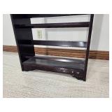 Dark Wood Media Storage Rack / Book Shelf
