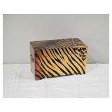 Safari Animal Print Decorative Storage Chest with Hinged Lid