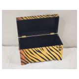 Safari Animal Print Decorative Storage Chest with Hinged Lid