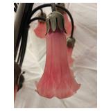 Pond Lily Glass Shade Table Lamp with Bronze Finish Base