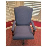 Nailhead-Trim Navy Office Chair by Leland Manufacturing