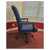 Nailhead-Trim Navy Office Chair by Leland Manufacturing