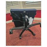 Nailhead-Trim Navy Office Chair by Leland Manufacturing