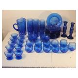 Seneca / Morgantown Delphine Blue Driftwood (Crinkle) Glassware Collection