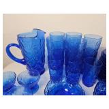 Seneca / Morgantown Delphine Blue Driftwood (Crinkle) Glassware Collection
