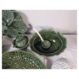 Subtil Portuguese Green Cabbage Ware Serving Collection