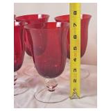 Ruby Glass Water Goblets, Set of 10