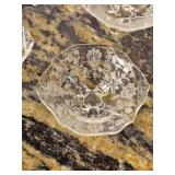 Vintage Cambridge Rosepoint Cup & Saucer Set with Six Nut Dishes