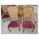 Elegant French Provincial Dining Table with Cane-Back Chairs