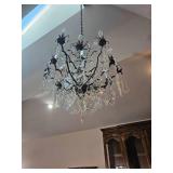 Elegant 12-Arm Crystal Chandelier with Bronze Finish Frame