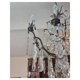 Elegant 12-Arm Crystal Chandelier with Bronze Finish Frame