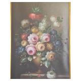 Framed Flemish-Style Floral Still Life Print