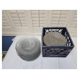 1980s Portuguese Glass Plates by Jose Carvalho Gama Diniz (Approx. 40 Pieces)