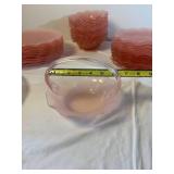 Pink Ruffled Glass Serving and Tableware Collection - (50)