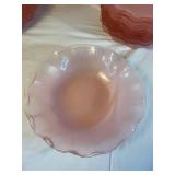 Pink Ruffled Glass Serving and Tableware Collection - (50)