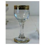 Twenty One Piece Gold Rim Stemware Set