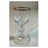 Mixed Gold Rim and Cut Crystal Stemware Group