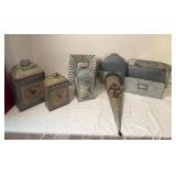 Galvanized Farmhouse Decor and Storage Accent Collection