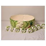 Bunny Lane Stratford Group Rabbit Serving Bowl & Rabbit Napkin Ring Set