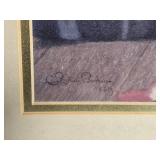 Gold Framed Vintage Style Print of Girl with Dog Interior Scene