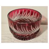 Ruby Red Cut Crystal Serving Bowl