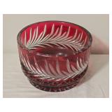 Ruby Red Cut Crystal Serving Bowl