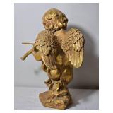 Gold Gilt Angel Playing Violin Decorative Statue